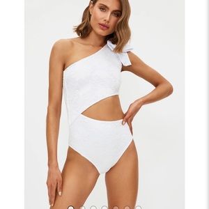 Beach riot bridal swim SELENA ONE PIECE WHITE LACE
